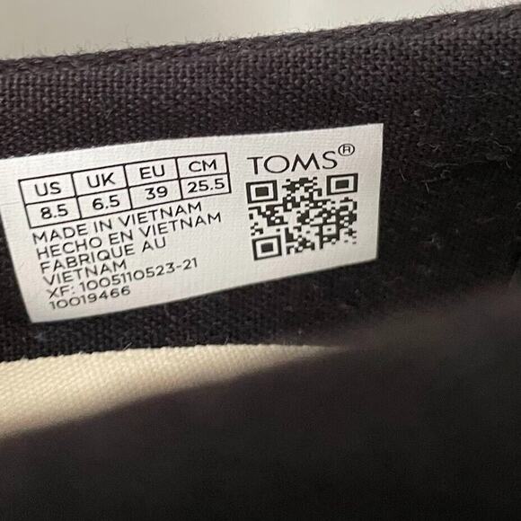 Toms Alpargata Alp Midform Platform Womens Size 8.5 Black Canvas Slip On Shoes - Picture 7 of 7